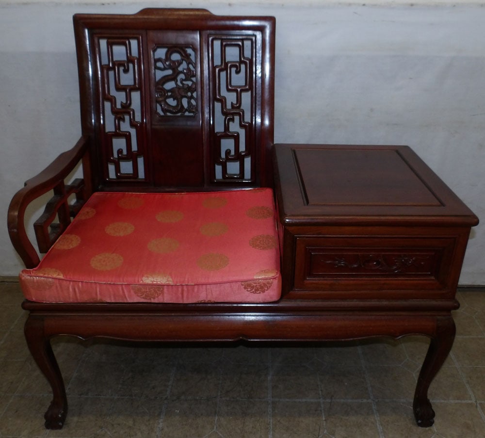 Chinese rosewood telephone table (1 of 7)