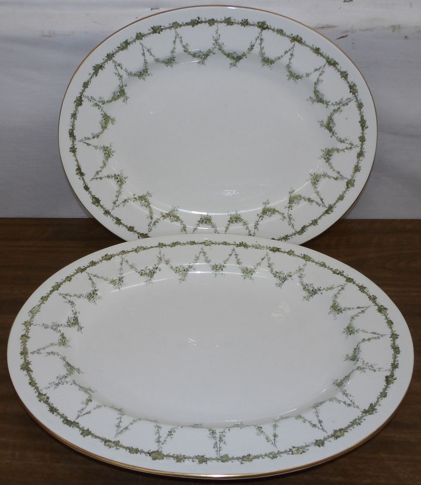 2 painted porcelain royal crown derby platters (1 of 5)