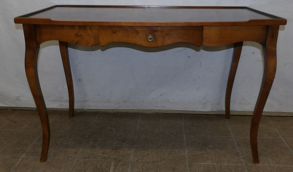 walnut banded top one drawer writing table (1 of 6)