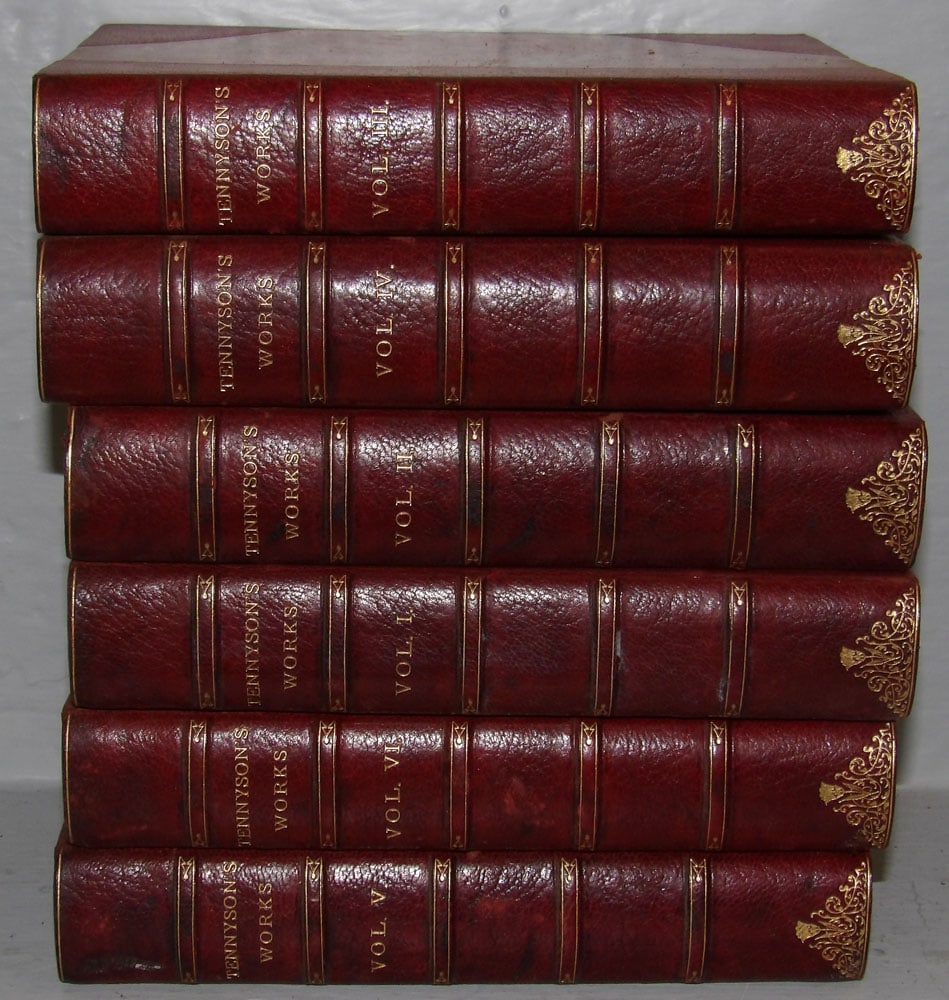 six antique English leather bound books (1 of 4)