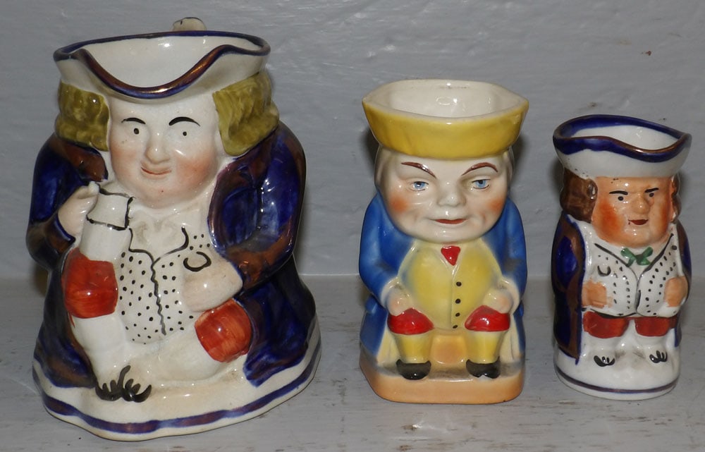 2 English porcelain toby mugs & Czech toby mug (1 of 4)