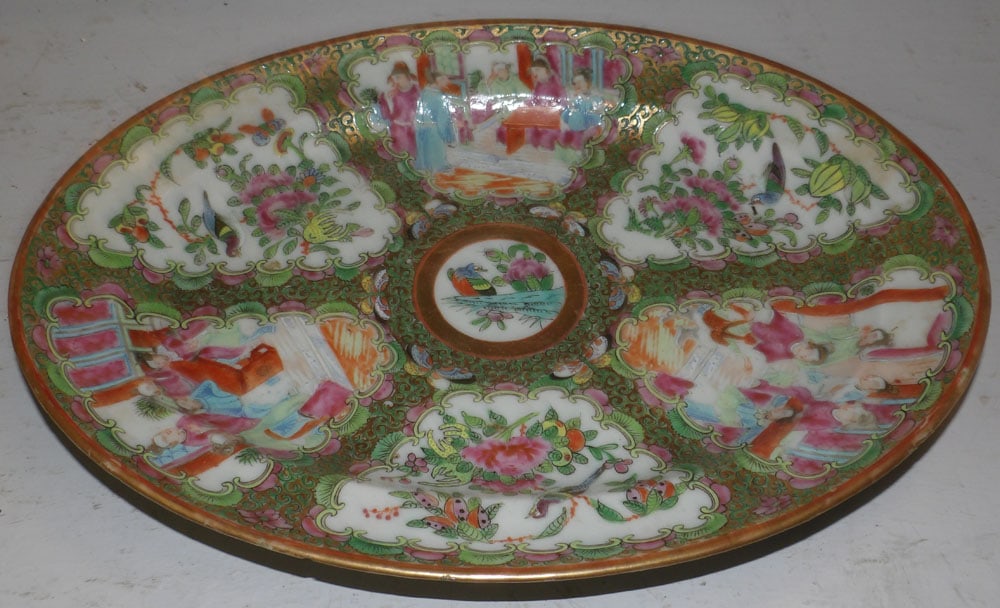 19th Century Oval Rose Medallion Platter (1 of 3)