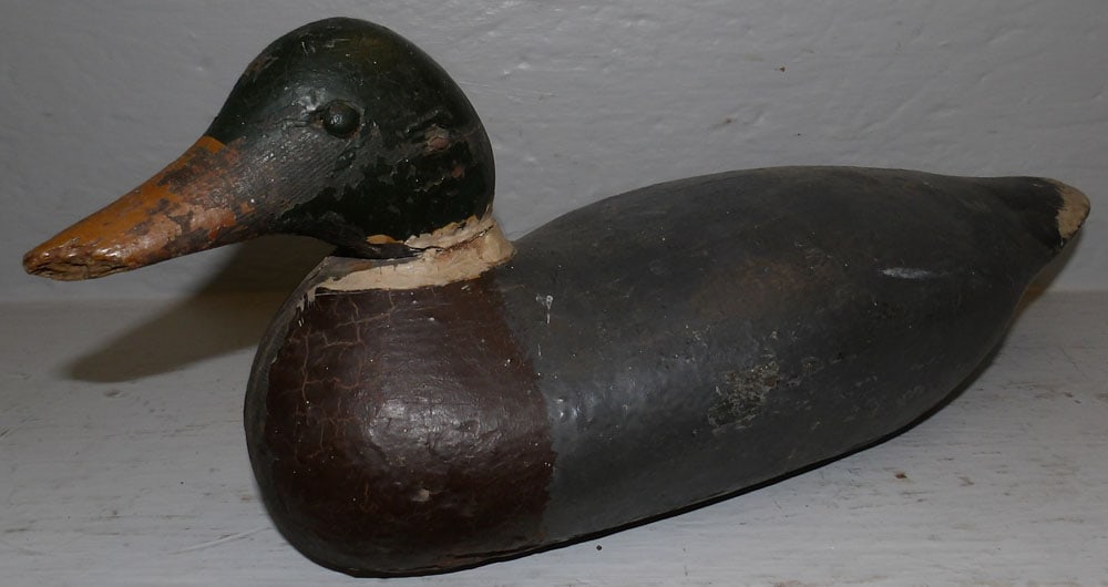 Antique Painted Carved Wood Duck Decoy (1 of 6)
