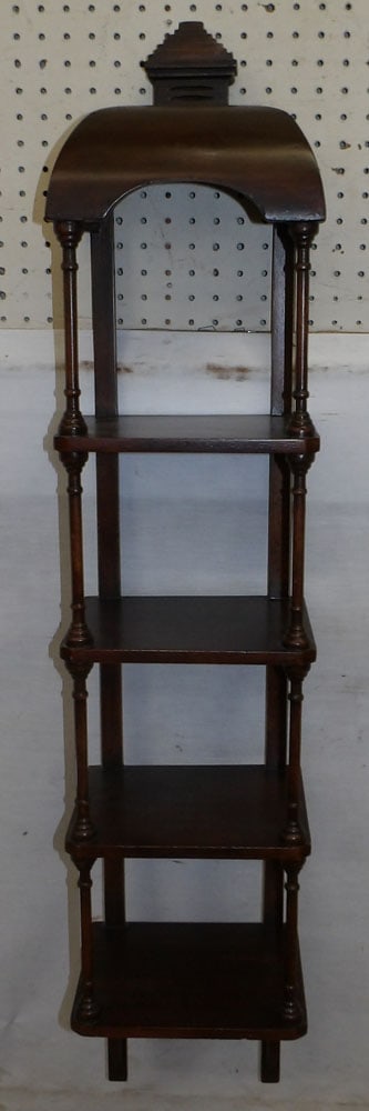 Mahogany Pagoda Top Four Tier Wall Shelf (1 of 5)