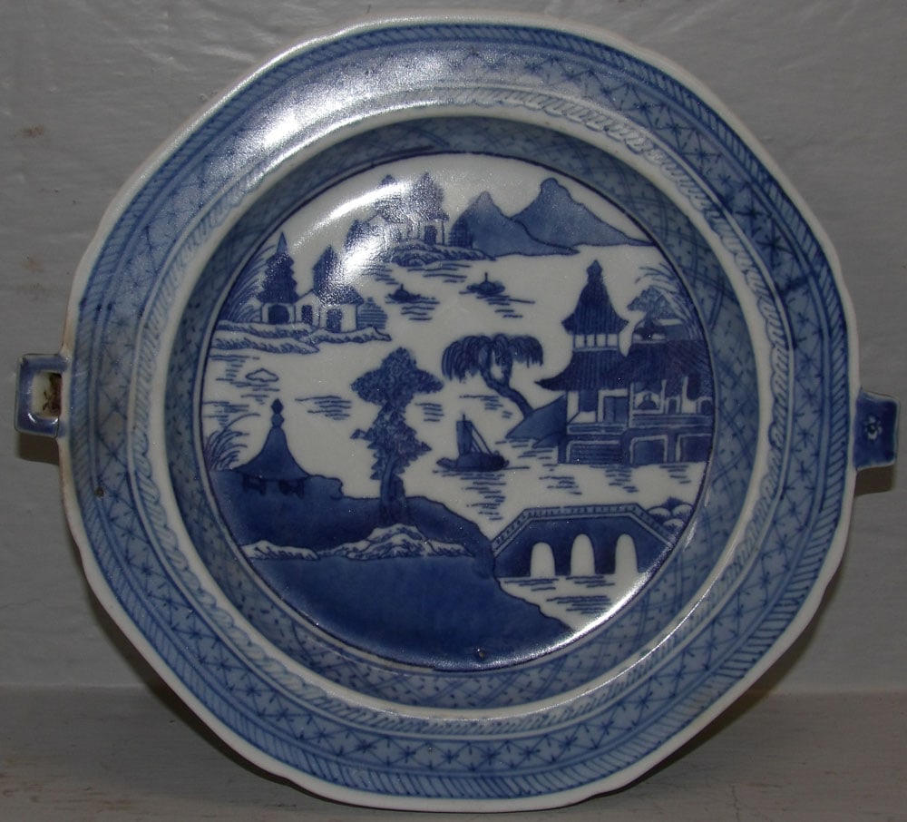 Chinese Canton Blue & White Warming Plate (1 of 5)