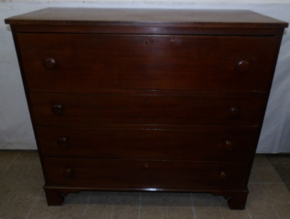 19th Century Southern Walnut & Heart Pine Four Drawer Chest (1 of 8)