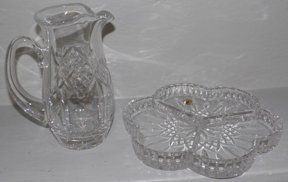 Waterford Crystal Divided Tray & Pitcher (1 of 4)