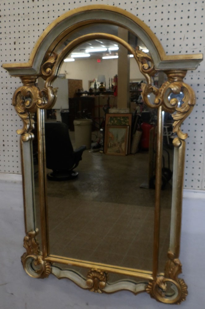 Ornate Gilded Carved Wood Frame Mirror (1 of 5)