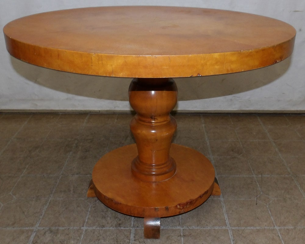 Round Bleached Walnut Biedermeier Tea Table (1 of 3)