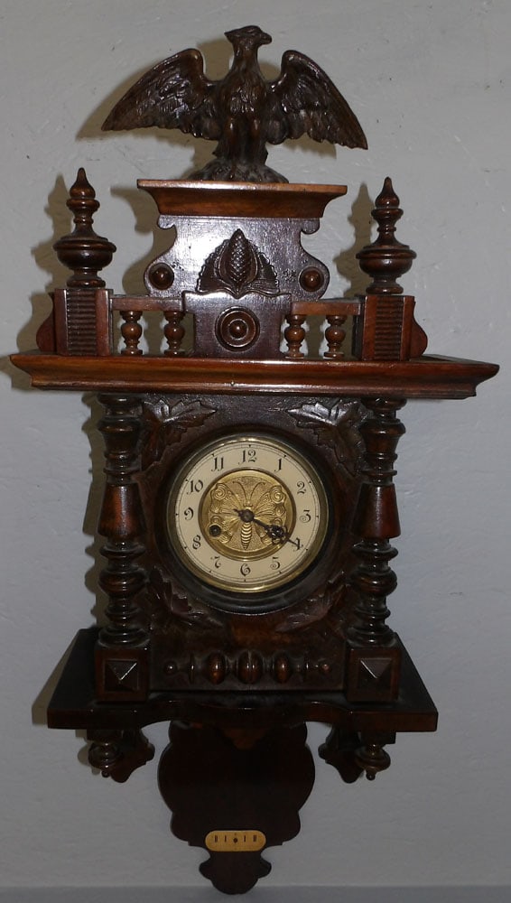 Antique Walnut Wall Clock (1 of 6)