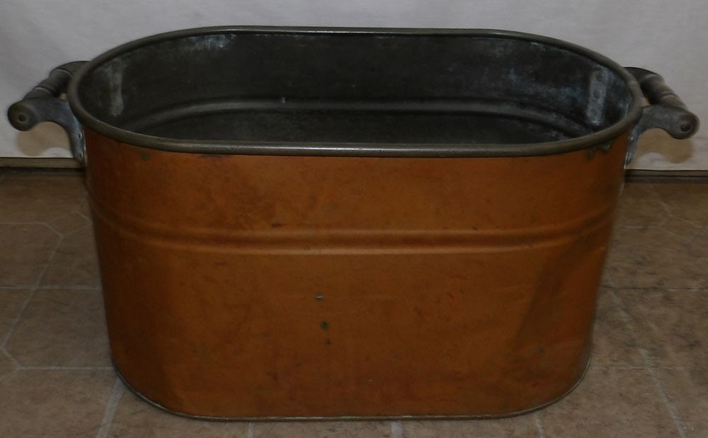 Antique Copper Pot: Antique Copper Pot . 27 3/4" W 13 1/4" H
