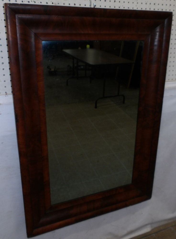 Antique Mahogany Ogee Framed Mirror (1 of 4)