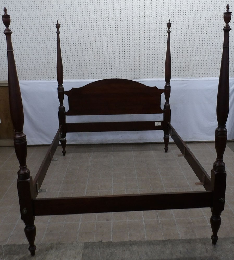 Mahogany Queen Size Four Poster Bed by Craftique with Rails (1 of 7)