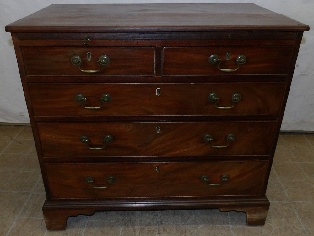 19th Century Mahogany Two Over Three Chest with Pull Out Slide: 19th Century Mahogany Two Over Three Chest with Pull Out Slide . 35 1/2" W 21" D 32 1/2" H