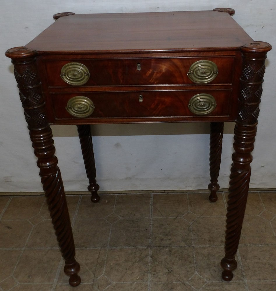 19th Century Mahogany Two Drawer Stand (1 of 6)