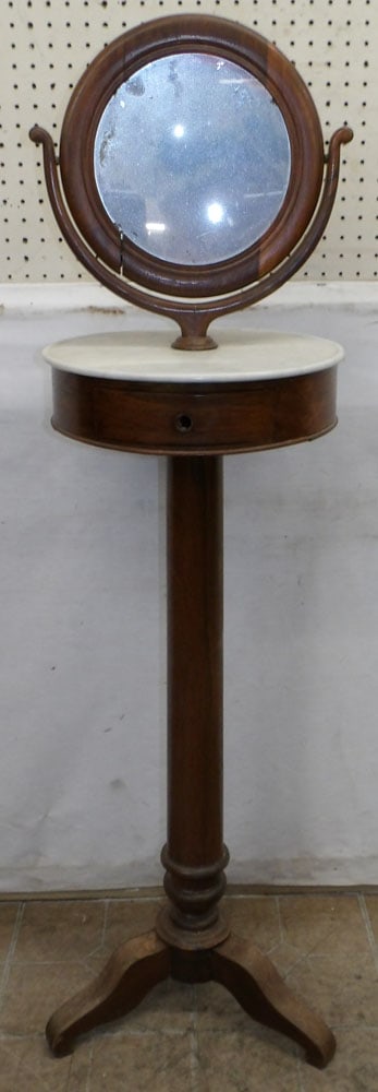 Antique Rosewood Marble Top Shaving Stand with Mirror (1 of 3)
