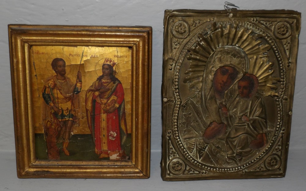 Two Antique German Icons: Two Antique German Icons .