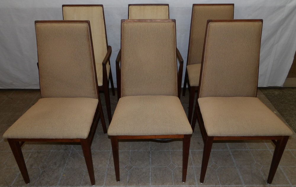 Set of Six Mid Century Modern Walnut Dining Chairs (1 of 5)