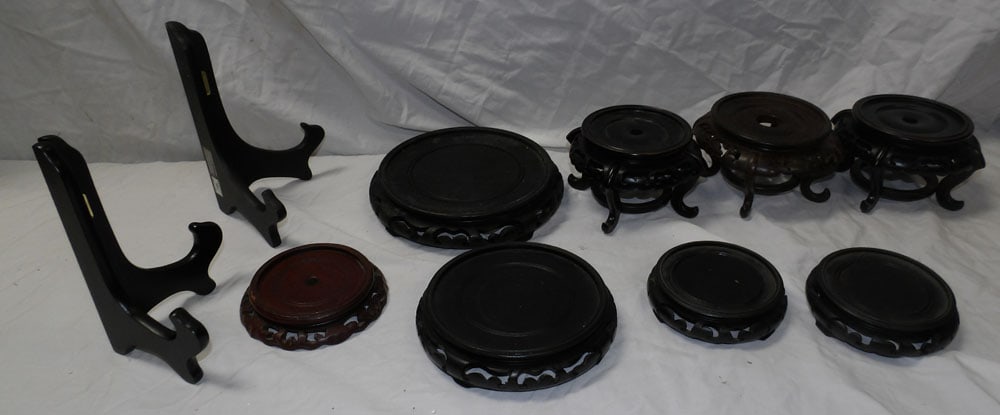 lot of oriental teakwood stands (1 of 4)