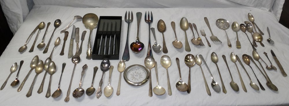 lot of flatware: lot of flatware. ALL DESCRIPTIONS AND ANY CONDITION STATEMENT GIVEN BY LANGSTON AUCTION GALLERY ARE STRICTLY OPINIONS AND LANGSTON'S SHALL HAVE NO RESPONSIBILITY FOR ERRORS OR OMISSIONS. THE ABSENCE O