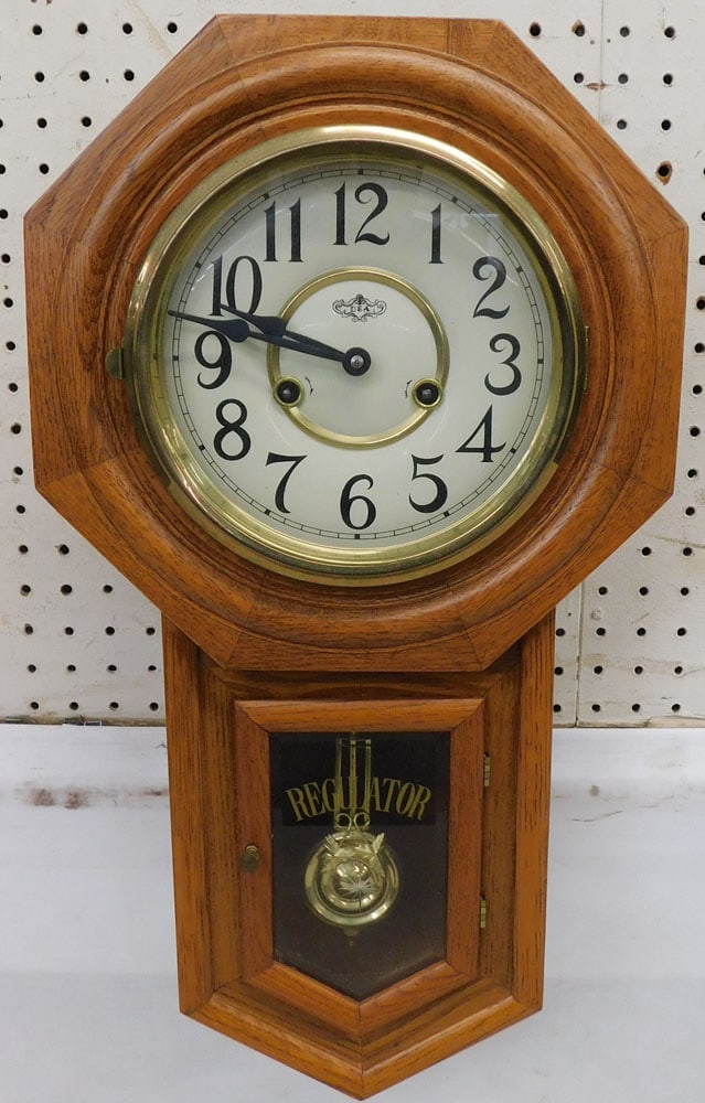 oak regulator wall clock (1 of 6)