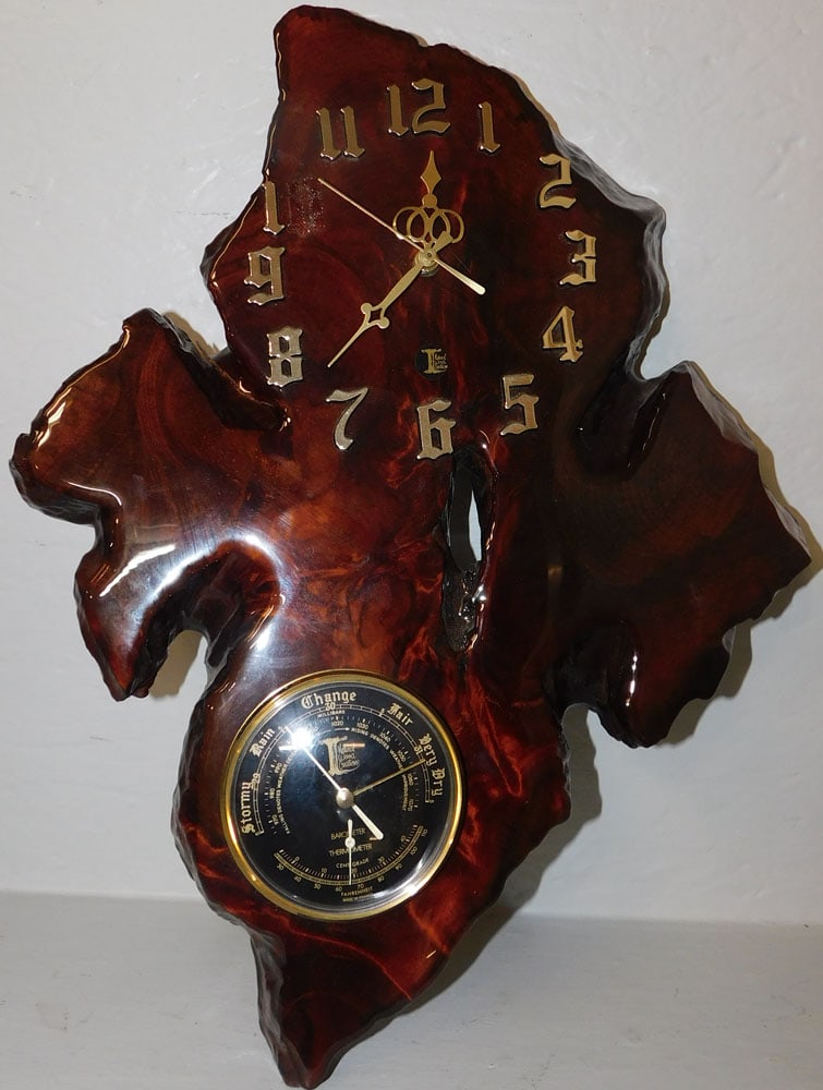 burled wood decorative wall clock (1 of 5)