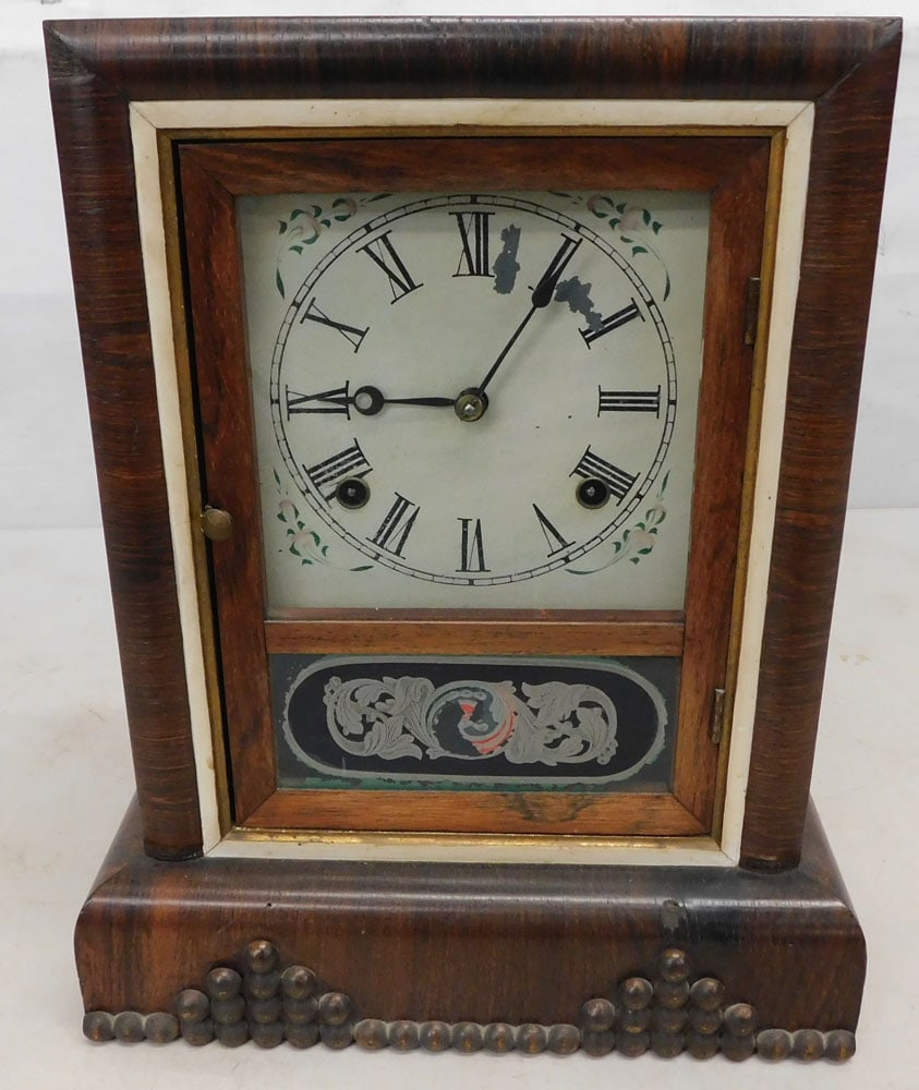 antique rosewood shelf clock by Gilbert Clock Company (1 of 5)