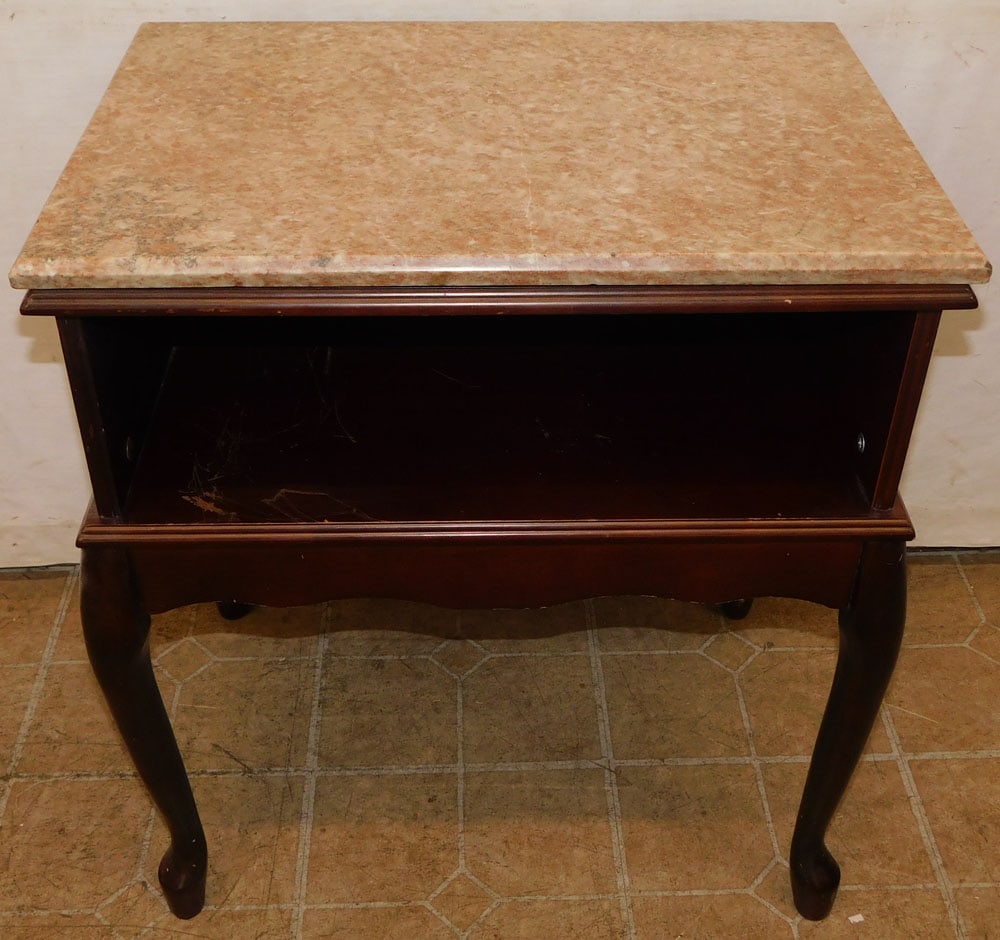 mahogany marble top stand (1 of 4)