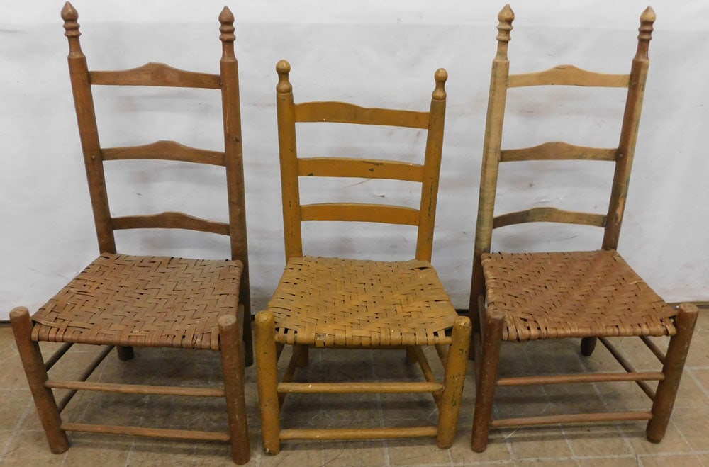 3 antique ladderback chairs (1 of 4)