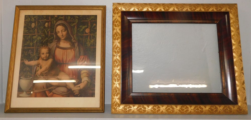 antique gilded frame and frame print (1 of 4)