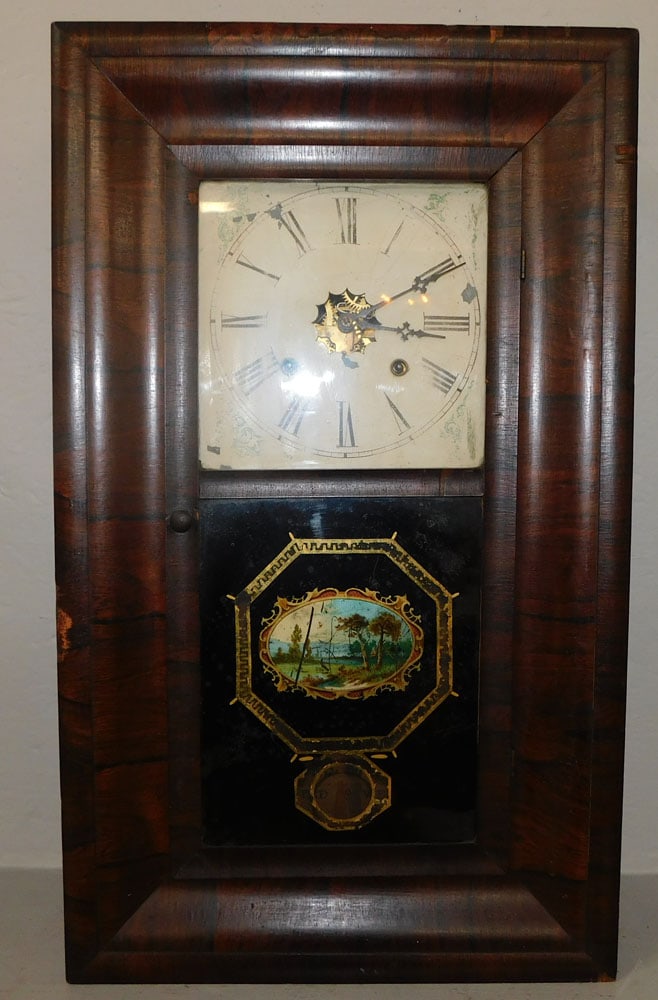 antique rosewood ogee clock by Waterbury clock company (1 of 5)