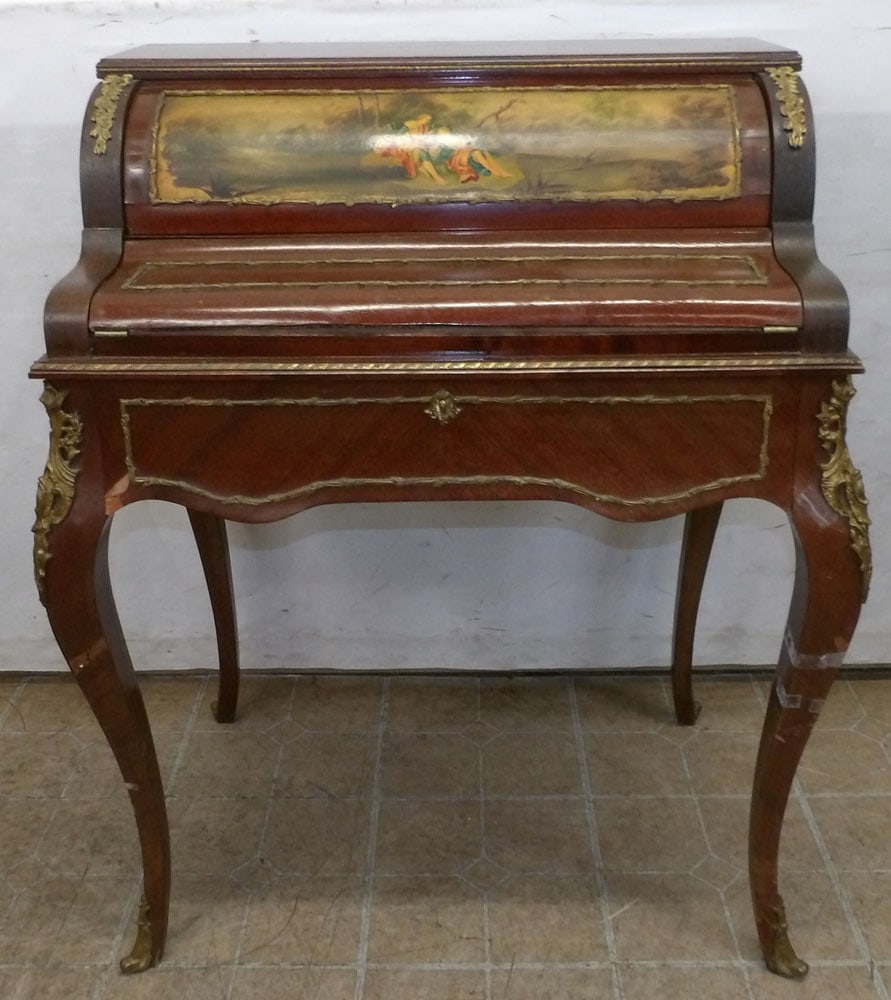 mahogany and paint decorated French ladies desk (1 of 5)