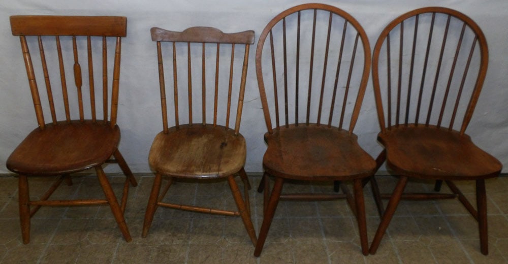 two antique side chairs and two Nickols and stone side chairs (1 of 5)