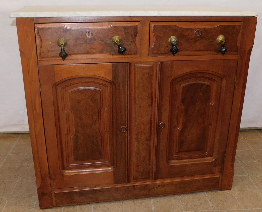 antique walnut marble top chest (1 of 3)