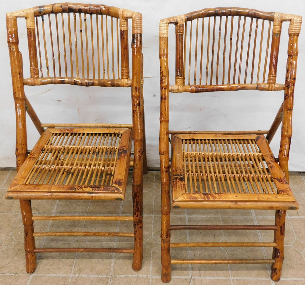 pair of rattan folding chairs (1 of 4)