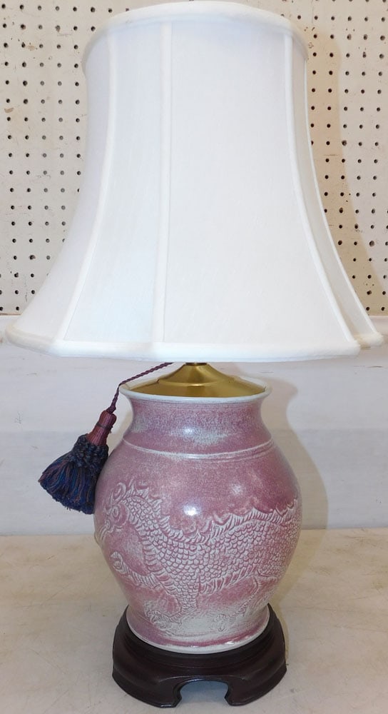 oriental pottery lamp (1 of 5)