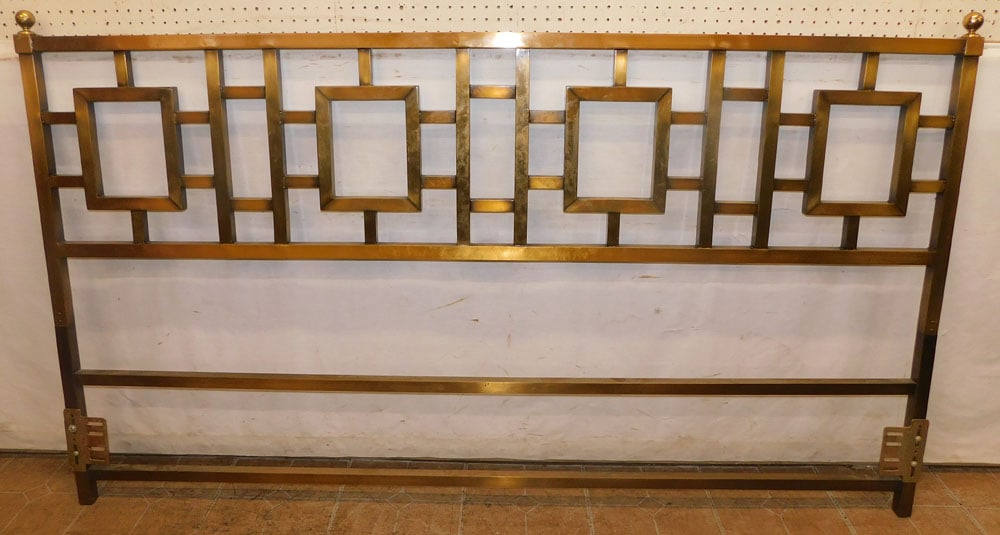 brass mid century modern king size headboard (1 of 3)