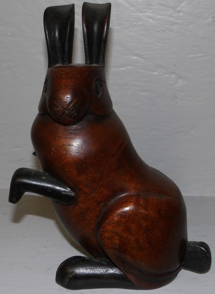 carved walnut bunny figure (1 of 4)