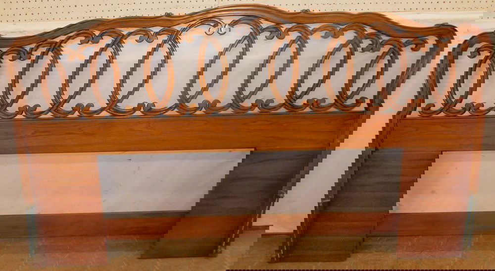 walnut French provincial king size headboard (1 of 4)