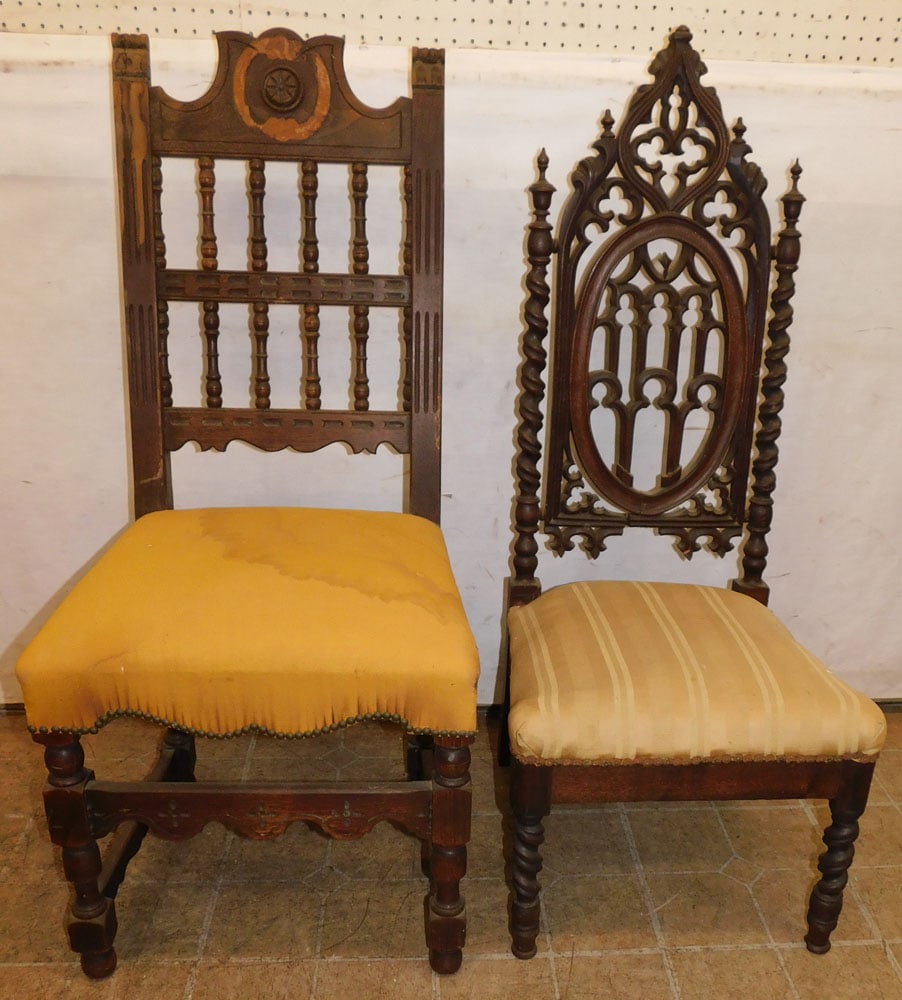 antique Victorian side chairs and walnut side chair (1 of 4)