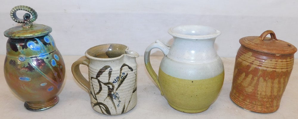 lot of pottery pitchers and covered jars (1 of 7)