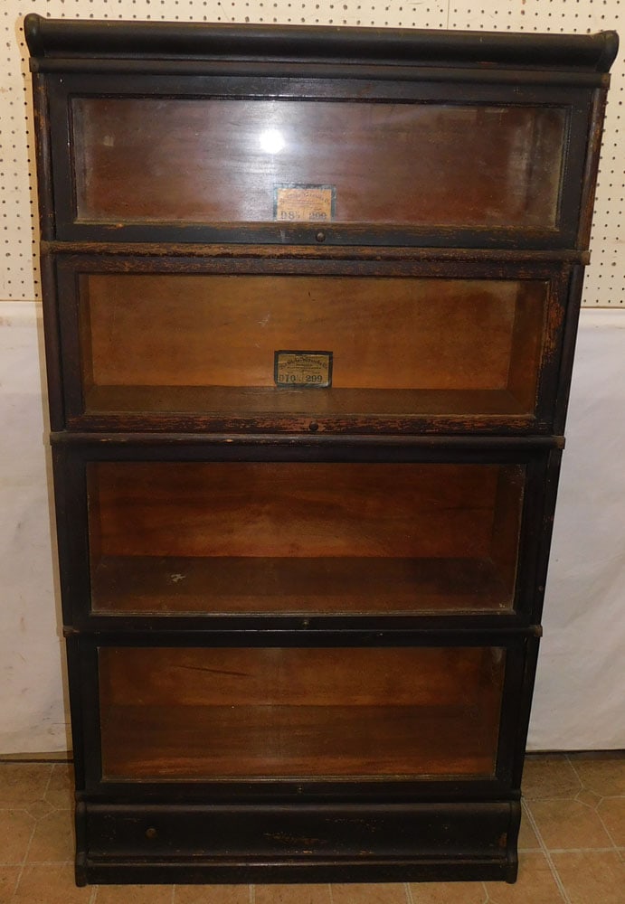 4 section antique oak barrister bookcase (1 of 6)