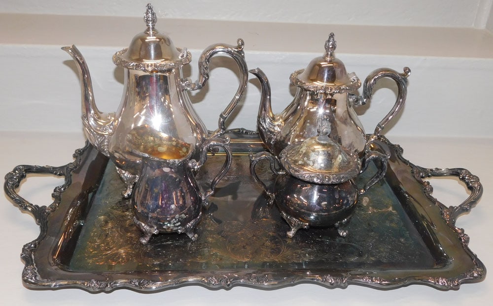 5 piece silver plate tea set (1 of 4)