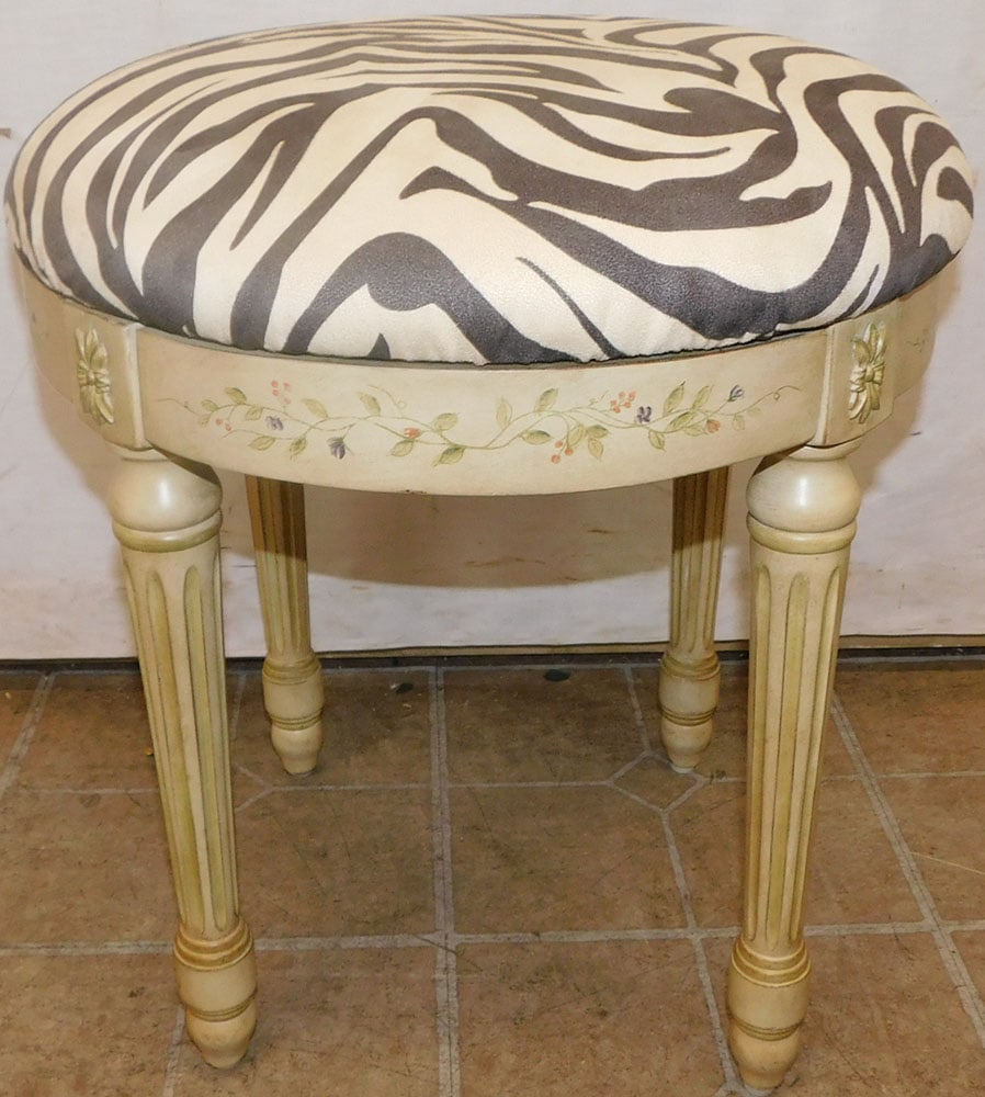 painted upholstered top stool (1 of 3)