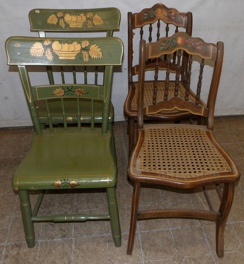 two pair of painted side chairs (1 of 11)