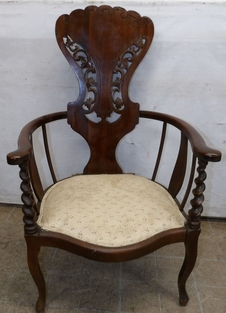 antique mahogany Victorian arm chair (1 of 3)