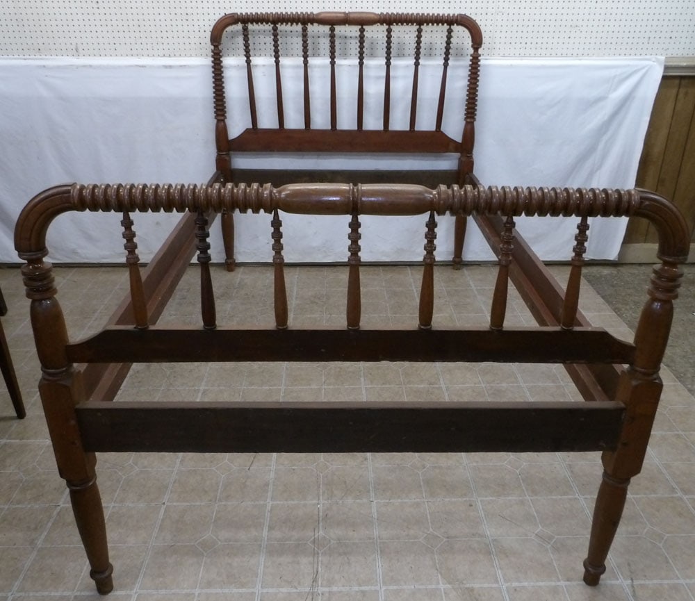 antique walnut jenny Lind bed with rails (1 of 5)