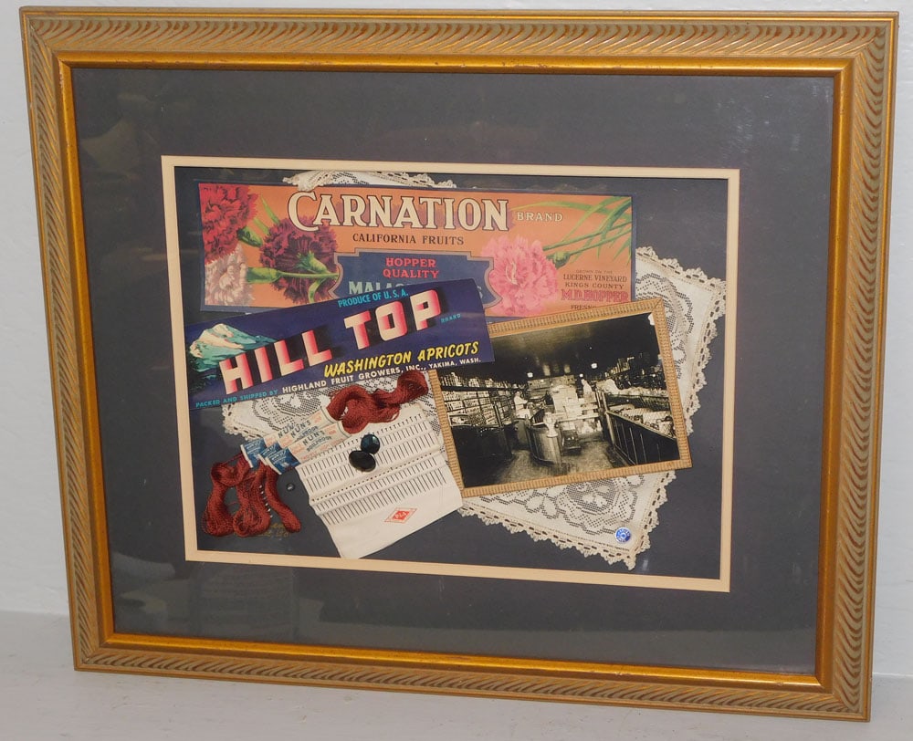 Framed & Matted Collage of Vintage Advertising & Ephemera (1 of 7)