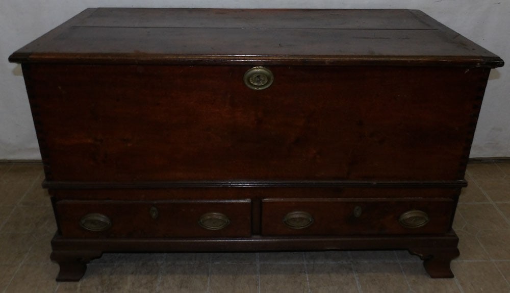 19th Century Walnut Dovetailed Blanket Chest with Two Drawer Base (1 of 6)