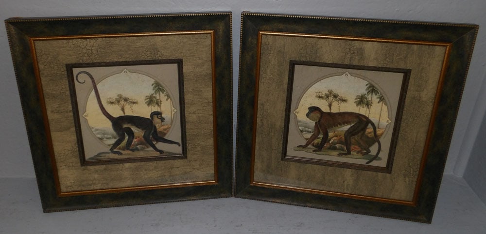 Pair of Framed Monkey Prints (1 of 5)